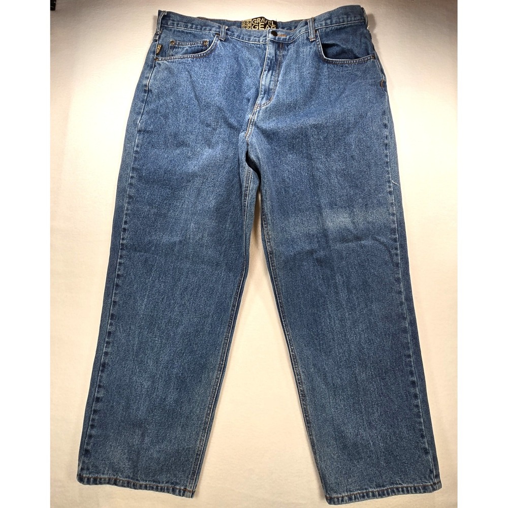 Gravel Gear Relaxed Fit Jeans Mens 40x30 Medium‎ Wash Blue Cotton Denim 142019